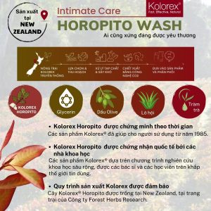 Dung dịch vệ sinh vùng kín Kolorex Horopito Wash 100ml – Giảm nấm ngứa, cân bằng pH vùng kín
