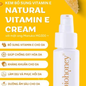 Kem dưỡng ẩm Vitamin E tăng sinh collagen Biohoney Natural Vitamin E Cream - Tuýp 50g