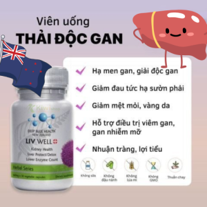 Viên Uống Giải Độc Gan Liv Well Deep Blue Health 660mg – Hộp 30 viên