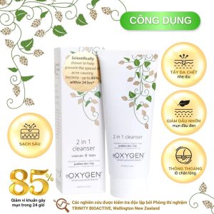 Sữa rửa mặt cho da dầu mụn và nhạy cảm OXYGEN 2 in 1 Cleanser - Tuýp 200ml