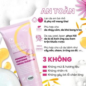 Sữa rửa mặt cấp ẩm phục hồi chuyên biệt cho da nhạy cảm Rhino Repair Powerful Soothing Facial Cleanser