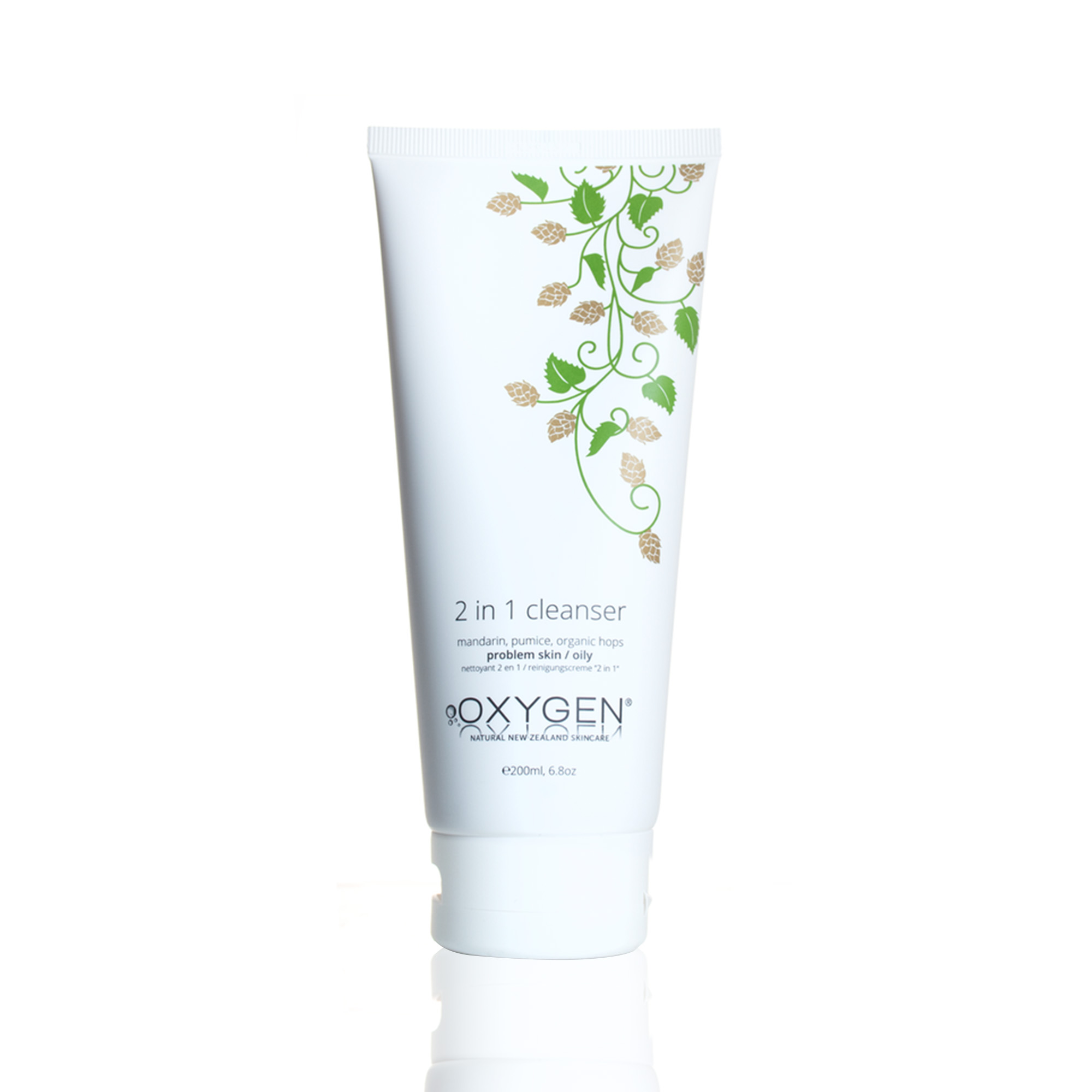 Sữa rửa mặt cho da dầu mụn và nhạy cảm OXYGEN 2 in 1 Cleanser - Tuýp 200ml