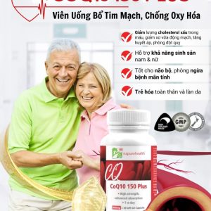 Viên uống bổ tim mạch, chống oxy hóa CoQ10 150 Plus NzPureHealth - Hộp 30 viên