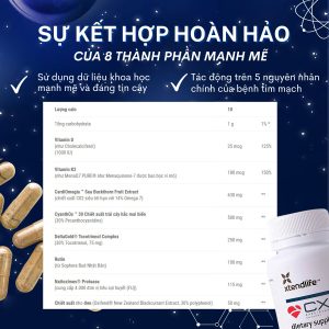 Viên uống phòng ngừa tai biến, ổn định mỡ máu, huyết áp, tim mạch Xtend-life CX8 90 viên
