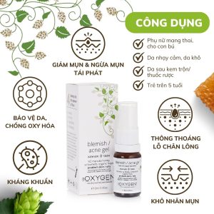Gel giảm mụn mờ thâm OXYGEN Blemish Acne Gel 10ml