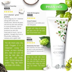 Sữa rửa mặt cho da dầu mụn và nhạy cảm OXYGEN 2 in 1 Cleanser - Tuýp 200ml