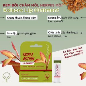 Kem hỗ trợ chàm môi, herpes môi Kolorex Kolsore Lip Care Ointment