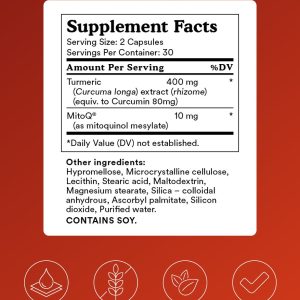 Viên uống hỗ trợ miễn dịch, chống oxy hóa MitoQ Curcumin 60 Viên