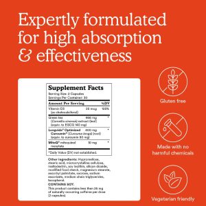 Viên uống tăng cường miễn dịch, chống lão hóa MitoQ Curcumin Pro 60 viên